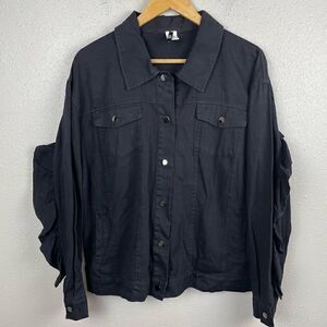 KToo Black Western Button Down Shirt Size L EUC